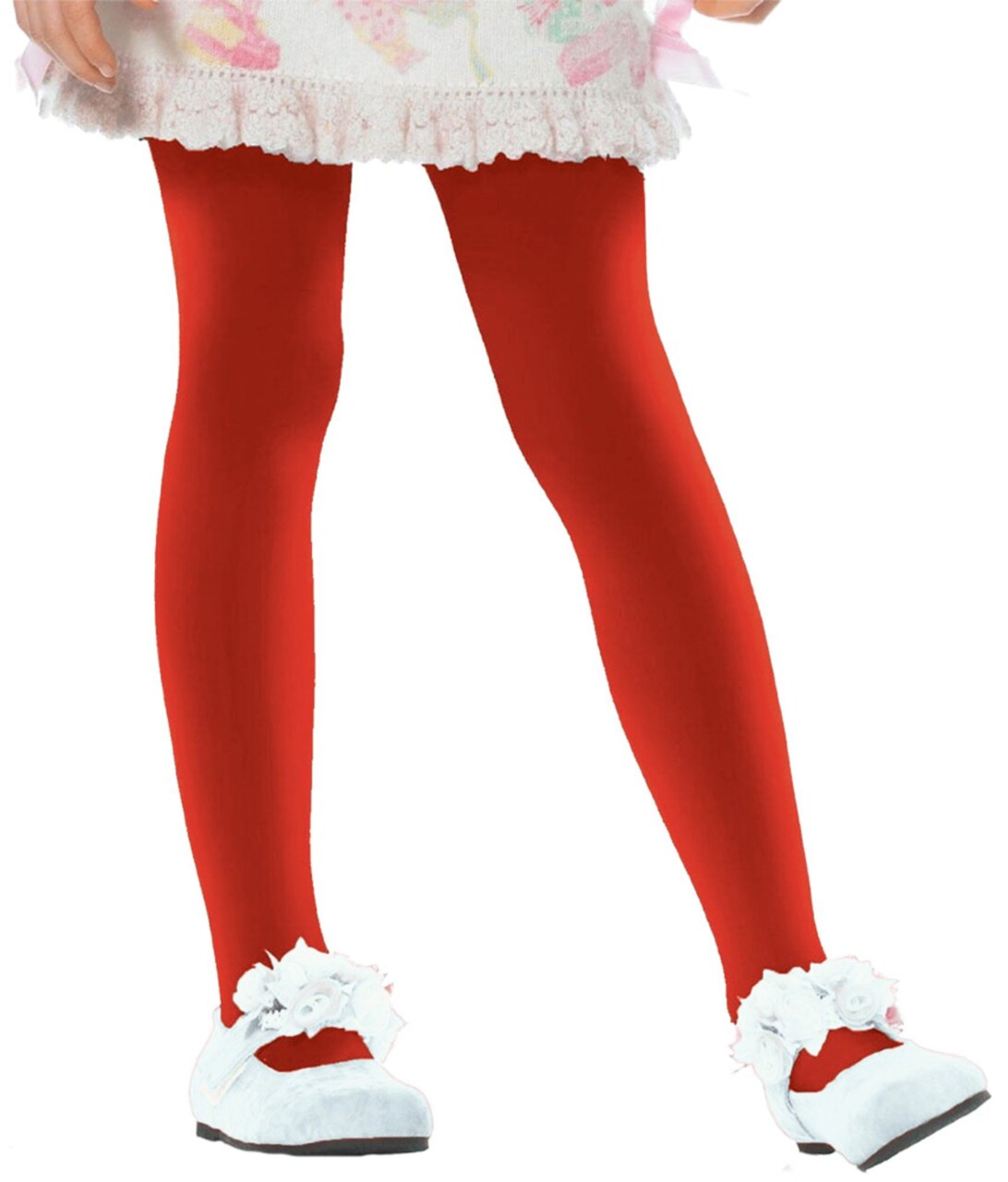 The Costume Center Red Opaque Size Tights Girl Child Halloween Costume - Medium